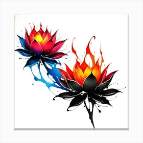 Lotus Flower Tattoo 1 Canvas Print