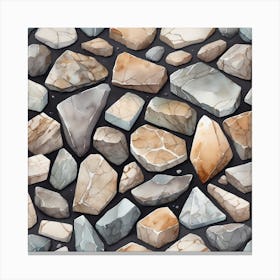 Stone Wall Seamless Pattern 4 Canvas Print