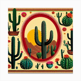 Cactus Print 1 Canvas Print