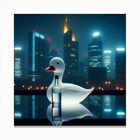 Duck At Night Canvas Print