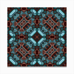 Abstract Fractal Blue Stained Glass Canvas Print