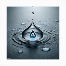 Water Drop With Logo Canvas Print