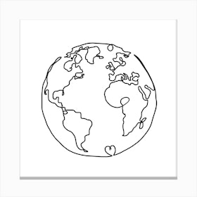 The World In Love Square Canvas Print