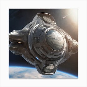 Spaceship In Space 40 Canvas Print