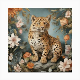 Leopard In The Garden Canvas Print