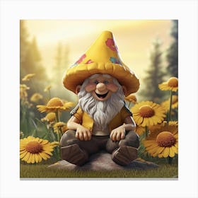Gnome In The Field Canvas Print