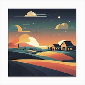 A simple and vibrant little land 1 Canvas Print