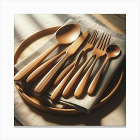 Wooden Spoons And Forks Canvas Print