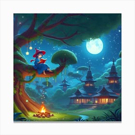 Chinese Fairy Tale Illustration Canvas Print