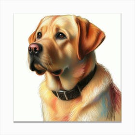Yellow Labrador Retriever portrait in oil pastel Canvas Print