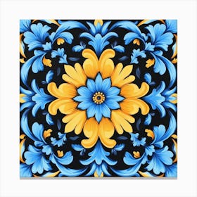 Russian Floral Pattern Art Canvas Print