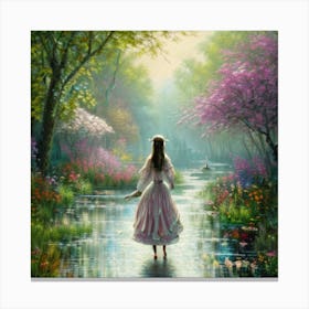 Girl In A Park Canvas Print