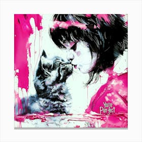 Purrfect In Pink - Cat Kiss Canvas Print