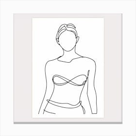 Line Drawing Of A Woman 4 Canvas Print