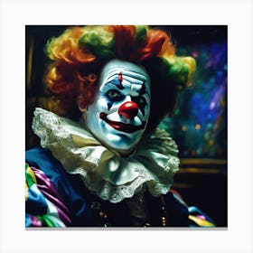 Clown with Green and Orange Hair Canvas Print