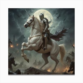 Knight On Horseback 8 Canvas Print