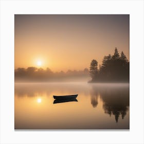 Sunrise On A Lake 2 Canvas Print