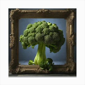 Broccoli In A Frame 26 Canvas Print