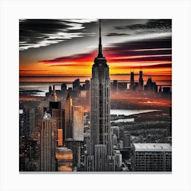 Sunset In New York City 4 Canvas Print