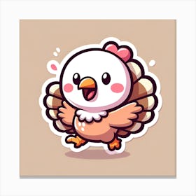 Cute Turkey Sticker Canvas Print