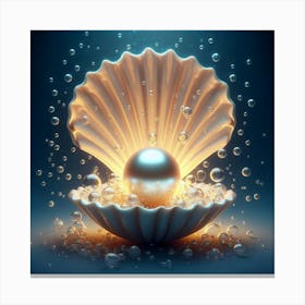 Pearl Shell With Bubbles 4 Canvas Print