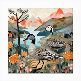 Bird In Nature Duck 4 Canvas Print