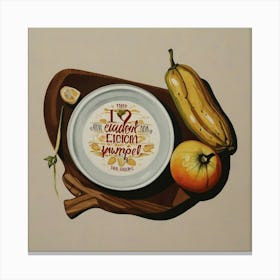 Plate Of Fruits And Vegetables Canvas Print