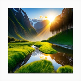 Sunrise In The Mountains Canvas Print