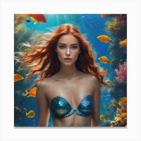 Mermaid with blue top Canvas Print