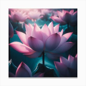 Aesthetic style, Large pink lotus flower 2 Canvas Print