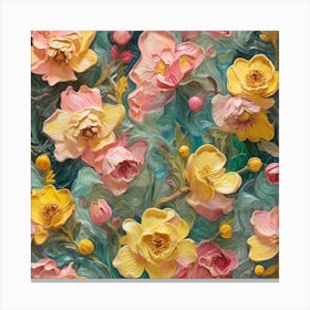 Pink and yellow and green Canvas Print