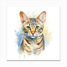Bengal Glitter Cat Portrait Canvas Print