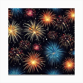 Fireworks Seamless Pattern 1 Canvas Print