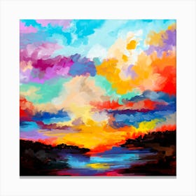 Sunset Painting Square Canvas Print