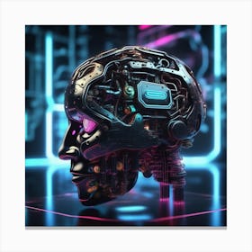 Futuristic Robot Head 15 Canvas Print