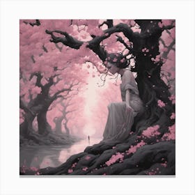 907605 Dryad In The Cherry Blossom Woods 3 Canvas Print