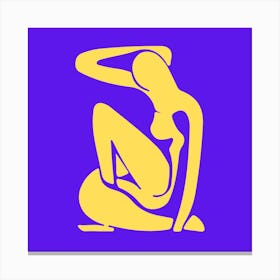 Woman In Yellow And Purple Canvas Print