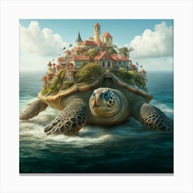 Turtle In The Sea Canvas Print