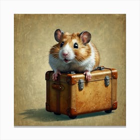 Hamster On A Suitcase Canvas Print