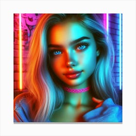 Neon Girl 5 Canvas Print