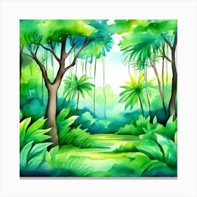 Watercolor Jungle 1 Canvas Print