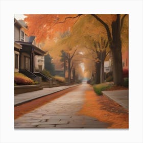 Street In Autumn Canvas Print