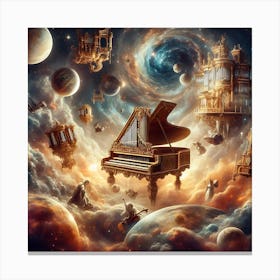 Grand Piano In Space Canvas Print