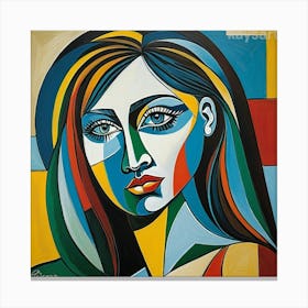 Woman With A Colorful Face Canvas Print