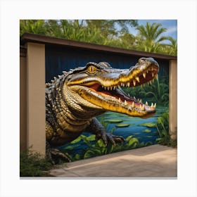 Alligator Garage Mural Canvas Print