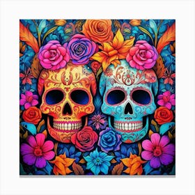 Day Of The Dead Skulls 24 Canvas Print