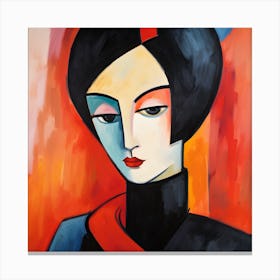 Abstract Portrait Of A Woman 5 Canvas Print