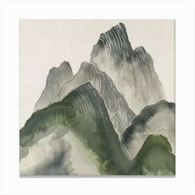 Japanese Watercolour Of Mount Ontake 4 Canvas Print