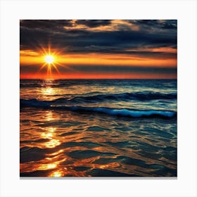 Sunset Over The Ocean 110 Canvas Print