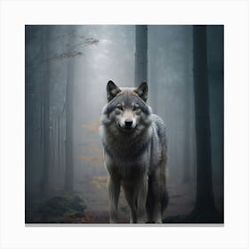 Wolf In The Forest Canvas Print